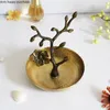 Decorative Figurines Handmade Brass Plate Plum Branch Jewelry Tray Rack Dried Fruit Snack Storage Home Decoration