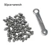 50pcs Bicycle Replacement Pedal Pins Non-Slip With Wrench Bike M4 Pedal Bolts Pedal Anti-slip Nail Anti-slip Plum Steel Screw