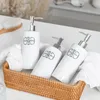 Liquid Soap Dispenser Ceramic Nordic Shampoo Conditioner Body Wash Press Bottle Hand Sanitizer Sub-Bottling Bathroom Accessories