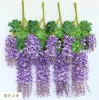 Künstliche Efeublumen Seidenblume Wisteria Vine Blume Rattan für Hochzeit Mittelstücke Dekorationen Bouquet Girlanden Home Ornament 0516 Zz