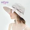 Fayinfur Summer Womens Sun Hats Bowknotリボンプリントコットンビーチキャップファッション女性UV保護屋外ハットChapeu Feminino240409