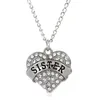 Colliers de pendentif pendentifs bijoux diamant pêche coeur mères jour cadeau famille fille sœur colle de gouttes