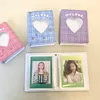 Sweet Purple Pink Photocard Holder Ins Kpop Carte Holder Plaid Hollow Heart Id Carte Holder 40 Pocket Album pour cartes Collect Book