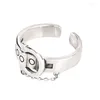 Anelli a grappolo 925 Sterling Silver for Women Cintura Cintura Vintage Fine Multilayer Open Regali per feste di gioielli alla moda regolabile