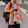 Men's Casual Shirts Ins summer short sleeve Floral Shirt Mens and womens handsome Hawaiian beach loose Shirt harajuku shirts for men Factory 2022 2449