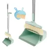 Broom and Dustpan Set with Long Handle 180° Rotating Broom Dustpan Combo with Comb Teeth for Floor Portable Mini Dustpan and