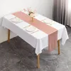 Table Cloth Scandinavian Style Satin Coffee Runner Wedding Banquet Tablecloth Decoration Polyester Solid Color Ding Flag