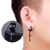 Ryggar örhängen 1Pair Fashion Cross Pendant Ear Clip Non Piercing Fake Gift For Men Women smycken