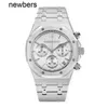 Men Audemput APS Factory Watch Swiss Movement Epic Royal Oak Watch 41mm Silver Index Hour Mark DialxBQV