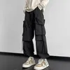 Pantaloni da uomo uomini jogger di carico nero hip hop unisex pantaloni streetwear tasche taglie oversize