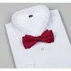 Winered Mercerize El İşçili Erkek Düğün Hediyesi Damat ve Damat İngiliz Yay Düz Renkli Mens Tie240409