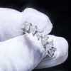 TBCYD 2.5cttw Pear Cut D Color Moissanite Diamond Rings for Women S925 Silver Half Eternity Band Engagement Wedding Finger Ring