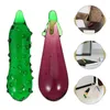 Decorative Flowers 2 Pcs Mini Vegetable Ornaments Eggplant Decor Fake Glass Cucumber Model Artificial Synthetic Option