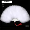 Fluffy Feather pliing fans for women girls faring décorations de fête de mariage noir blancs fans de main