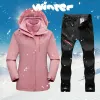 New Hot Ski Suit Women Waterproof Windproof Skiing And Snowboarding Jacket Pants Set Thick Warm Snow Costumes Outdoor Wear