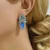 Boucles d'oreilles Stud Fashion Elegant Flower Glass Decor for Women Boho Trend Luxury Design Original Charm Ear Accessoires Bijoux Cadeau