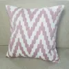 Pillow Modern Cotton Embroidery Dusty Pink Zigzag Decorative Case White Sofa Armchair Cover 45x45cm 1pc/lot