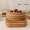 Disposable Dinnerware Square Beach Wooden Plate Dish Japanese Style Holding Tray Kitchen Supplies For Dessert Snacks Jewelry Nuts