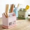 Kök Storage Spoon Fork Organizer Rack Tools Multifunktion Utensil Holder Knife Block PP Flatvaruavloppsbox