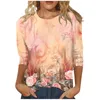 34 chemises à manches pour femmes mignonnes t-shirts graphiques à imprimé blouses décontractées plus taille basique Tops Pullover 240409