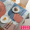 Tischtuch nordisches Haus rechteckige Tischdecken für Partydekoration Baumwollwäsche Blüten Drucken wasserdichtes Anti-Fleckabdeckung