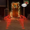 Une pour dix lumières de canne de plug-in chaudes blancs ps matériaux de Noël canne à canne LED LED extérieure jardin de jardin décorations