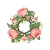 Decorative Flowers 2Pcs Candlestick Garland Lifelike Candle Holder Wreath Long-lasting Artificial For Home Party Decoration