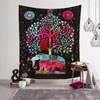 Tapisseries éléphant arbre mandala mur tapisserie suspendue hippie sorcellerie boho décor couverture d'art rideau