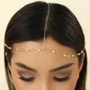 Hair Clips Todorova Boho Imitation Pearl Head Chain Headpiece For Women Forehead Headdress Wedding Accessories