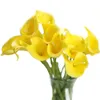 Kwiaty dekoracyjne 10pcs 38 cm sztuczna calla lilia fałszywa wazon Flower Buquet aranżacja ślubna domowa dekoracja domu