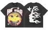 Мужские футболки Hellstar футболка Rappe Mens Women Women Tshirt Rapper, вымытый серым тяжелым ремеслом Unisex Shar