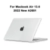 Cas 2022 Discaute social pour MacBook Air 13.6 Case M2 A2681 Touch ID pour MacBook Pro 13 Case A2338 Cover Funda