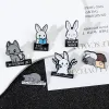 Cute Rabbit Enamel Brooch Pins Kawaii Metal Lapel Badge Brooch for Men Women Jewelry Funny Study Joy Backpack Wallet Accessories