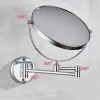 Miroir de maquillage de salle de bain pliant 2 faceur à double salle de bain miroir cosmétique 8 pouces Miroir télescopique à 360 degrés à 360 degrés