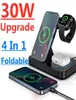30W 4 en 1 Qi Stand de chargeur sans fil rapide pour iPhone 13 11 12 Station de quai de charge pliable Apple Watch pour AirPods Pro Iwatch SA8420097