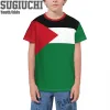 Numéro de nom personnalisé Palestine Flag Emblem 3D T-shirts pour enfants jeune garçon / fille Tees Jersey Soccer Football Fans T-shirt