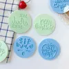 1pc akryl präglad kakform mögelskärare födelsedag/baby shower/jul/eid/påsk/bröllop fondant stämpel mögel kaka dekoratingtool