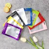 Resealable Matte Pink Black Aluminum Foil Zip Lock Hanging Bag Jewelry Snack Hardware Hair Ropes Phone Cell X-mas Gifts Pouches