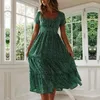 Party Dresses Beach Floral Dress For Women Clothing 2024 Summer Vacation Casual Short Sleeve Slim Fit Long Female Sexy Bohemian