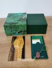 5pcs vendant des boîtes de montres vertes de haute qualité Boîtes de cartes de boîte d'origine Boîtes en bois pour Oyster Perpetual 126710 116500 126600 114300 12679317106