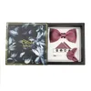 Silk British Wedding Groom Man Pocket Scarf Pink Mens Bow Tie240409