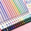 GLITTER GEL PEN SET Pens colorido Conjunto de estudantes Marcando artigos de papelaria de caneta mais marcadores para desenho de suprimentos escolares de caneta em gel