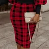 Casual Dresses Woman Dress Large Hollow Out V Neck Long Sleeve Fashion Plaid Slim Fit Robe African Family Party Formal 2024