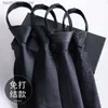 Neck Ties Black knot free tie men easy to pull work students lazy zipper easy to pull solid color tie mens fashion Q240410