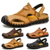 Mens Sandals tofflor Slider läder gummi klassiker mode spänne vintage sport sneakers tränare