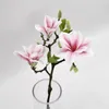 Fiori decorativi 3heads/ramo Magnolia artificiale Uso nella casa di nozze Tabel decorazione fiore di seta per decorazioni per feste in ufficio