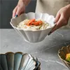 ボウルズ日本のセラミック菊形状食器商業用竹の帽子ボウルkiln ciln cield lighnise rice麺スープセット