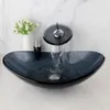 Monite noir transparent en verre mélangeur de salle de bain pour lavabo de lavabo de lavoutières