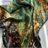 Écharpes Luxury Print Silk Feeling Scarf pour les femmes Design 180x90cm Grand châle Wraps Neckercheif Femme Bandana Bandana Foulard Stoles240409