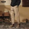 Spodnie męskie Hiqor in Pantalones Spodnie ładunkowe dla mężczyzn wiosna jesienna pantalon homme solid vintage worka